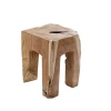 Massivholz Beistelltisch MOLAR 30cm Hocker Teak Block aus einem Stück gefertigt