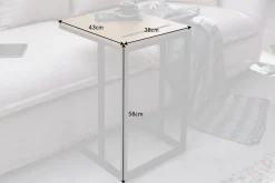 Massivholz Beistelltisch SCANDINAVIA 45cm natur Wildeiche Metall schwarz Laptoptisch