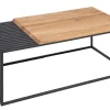 Massivholz Couchtisch ARCHITECTURE 100cm Eiche geölt schwarzes Metallgestell