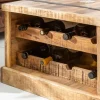 Massivholz Couchtisch BODEGA 100cm Mangoholz Hausbar Truhe mit Stauraum
