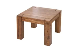 Massivholz Couchtisch MAKASSAR 60cm braun Sheesham stone finish einzigartige Maserung