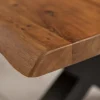Massivholz Couchtisch MAMMUT 110cm Akazie Baumkante honey finish 3,5cm Tischplatte