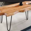 Massivholz Couchtisch WILD 100cm Akazie natur Hairpin Legs Baumkante