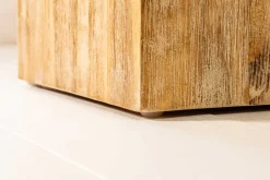 Massivholz Dekosäule COLUMNA 50cm Akazie teak-grau gekälkt Beistelltisch