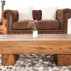 Massivholz Design Couchtisch BOLT 100cm braun Sheesham stone finish