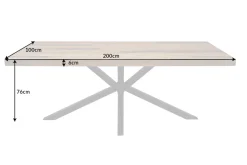 Massivholz Esstisch GALAXIE 200cm vintage braun Pinie recycelt Industrial Design