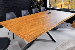Massivholz Esstisch GALAXIE 200cm vintage braun Pinie recycelt Industrial Design