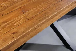 Massivholz Esstisch GALAXIE 200cm vintage braun Pinie recycelt Industrial Design