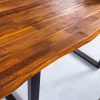 Massivholz Esstisch GENESIS 140cm natur anthrazit Akazie Baumkante Kufengestell