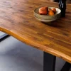 Massivholz Esstisch GENESIS 160cm natur anthrazit Akazie Baumkante Industrial Design
