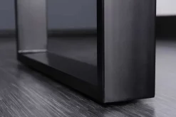 Massivholz Esstisch IRON CRAFT 120cm braun Sheesham schwarze Metallbeine stone finish