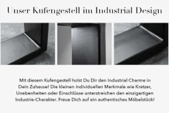 Massivholz Esstisch IRON CRAFT 180cm braun schwarz Sheesham stone finish Industrial