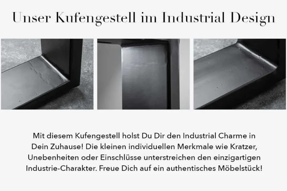 Massivholz Esstisch IRON CRAFT 180cm braun schwarz Sheesham stone finish Industrial