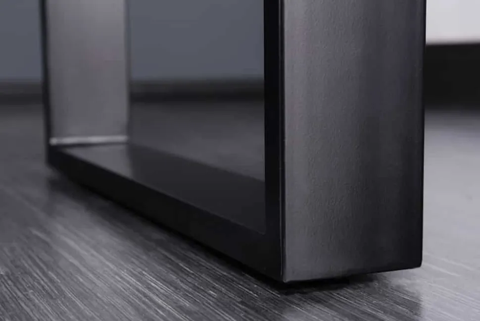 Massivholz Esstisch IRON CRAFT 180cm braun schwarz Sheesham stone finish Industrial