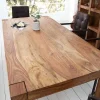 Massivholz Esstisch MAKASSAR 160cm braun Sheesham stone finish lackiert rechteckig