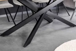 Massivholz Esstisch MAMMUT 200cm Akazie schwarz Metall Baumkante 3,5cm Tischplatte