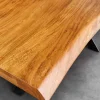Massivholz Esstisch MAMMUT 200cm Akazie schwarz Metall Baumkante 5cm Tischplatte