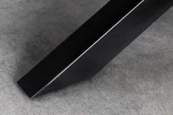 Massivholz Esstisch MAMMUT 200cm Akazie schwarz Metall Baumkante 5cm Tischplatte