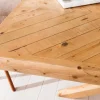 Massivholz Esstisch MOSAIK 160cm natur Pinienholz recycelt Sterngestell