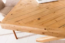 Massivholz Esstisch MOSAIK 160cm natur Pinienholz recycelt Sterngestell