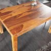 Massivholz Esstisch PURE 120cm braun Sheeshamholz stone finish einzigartige Maserung