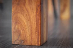 Massivholz Esstisch PURE 120cm braun Sheeshamholz stone finish einzigartige Maserung