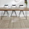 Massivholz Esstisch SCORPION 160cm braun Akazie schwarze Metallbeine Hairpin Legs Retro