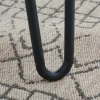 Massivholz Esstisch SCORPION 180cm braun Akazie schwarze Metallbeine Hairpin Legs Retro