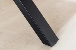 Massivholz Esstisch WILD OAK 200cm natur schwarz Wildeiche Baumkante geölt X-Gestell