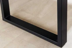 Massivholz Esstisch WILD OAK 160cm natur Wildeiche Schweizer Kante Metall U-Gestell