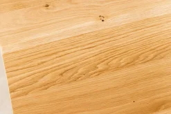 Massivholz Esstisch WILD OAK 160cm natur Wildeiche Schweizer Kante Metall U-Gestell
