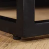 Massivholz Highboard VULCANO 120cm braun Mangoholz mit 3D Schnitzereien handmade Metallgestell schwarz