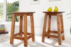 Massivholz Hocker JAKARTA 50cm recycelt Beistelltisch Sitzhocker