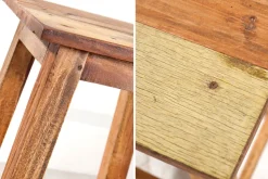 Massivholz Hocker JAKARTA 50cm recycelt Beistelltisch Sitzhocker