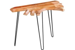 Massivholz Konsolentisch WILD 105cm Akazie natur Hairpin Legs Baumkante