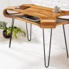 Massivholz Schreibtisch ORGANIC LIVING 120cm braun Sheesham stone finish mit Stauraum