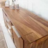 Massivholz Sideboard MAKASSAR 175cm braun Sheesham stone finish Kommode mit Schubladen