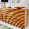 Massivholz Sideboard RELIEF 160cm Akazie Kommode mit Schubladen aufwändige Front