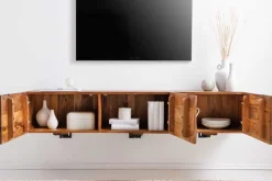 Massivholz TV-Bank SCORPION 160cm braun Mango Lowboard Hängeschrank