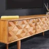 Massivholz TV-Lowboard ALPINE 145cm natur Akazie Retro Design honey finish