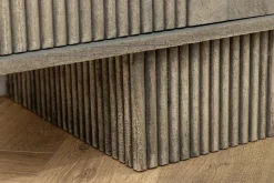 Massivholz TV-Lowboard ART DECO 200cm grau smoked Mangoholz 3D-Front
