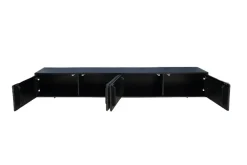 Massivholz TV-Lowboard MOUNTAIN SOUL 200cm Akazie grün bronze hängend Naturstein schwarz