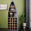 Massivholz Weinregal SEVEN SEAS 180cm anthrazit natur Mango Flaschenregal