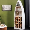 Massivholz Weinregal SEVEN SEAS 180cm weiß natur Mango Flaschenregal