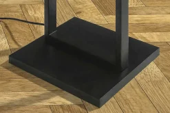 Minimalistische Stehlampe COLLEEN 160cm weiß schwarz Stoffschirm mit Metallfuß