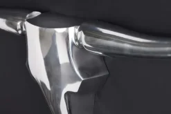Moderne Design Wanddekoration BULL XL 120cm silber Aluminium Stierkopf