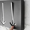 Moderne Design Wandgarderobe ARROW 30cm schwarz mit 3 Haken