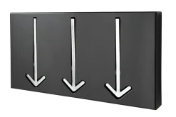 Moderne Design Wandgarderobe ARROW 30cm schwarz mit 3 Haken