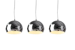 Moderne 3er Hängeleuchte CHROMAGON Chrom Kugelleuchte