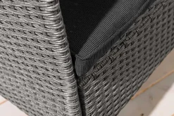 Moderne Gartenbank PORTOFINO 140cm grau Polyrattan Outdoor Sitzbank mit Tisch wetterfest
